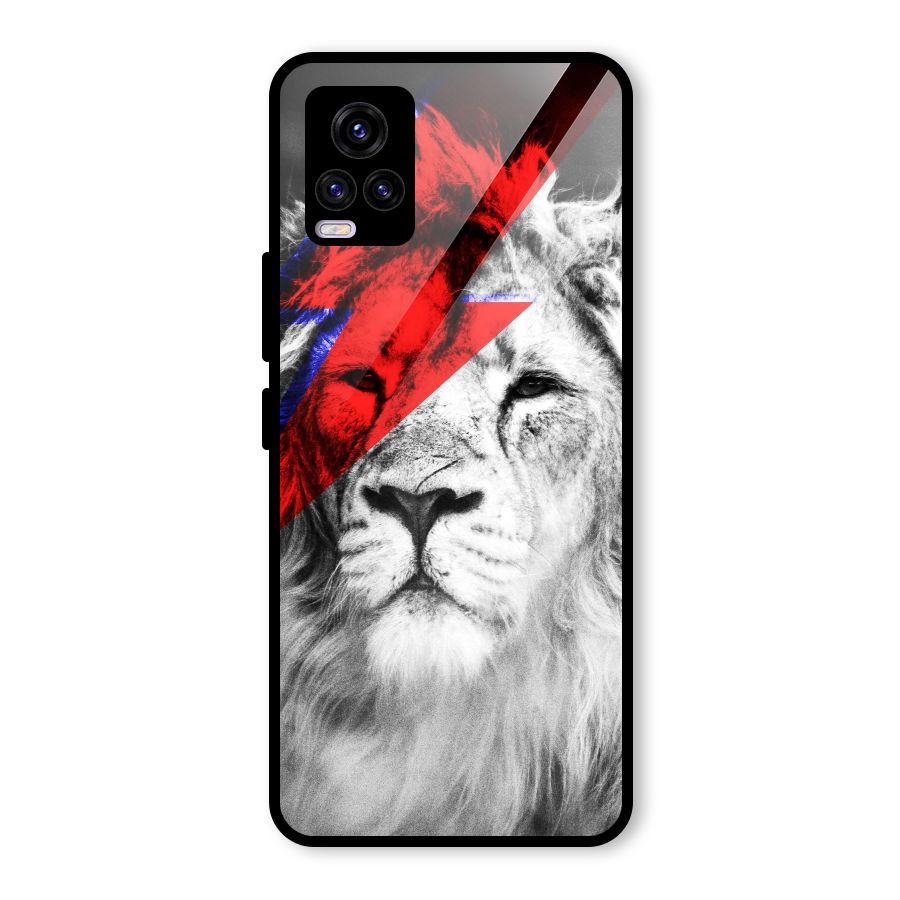 Fearless Lion Glass Back Case for Vivo V20 2021