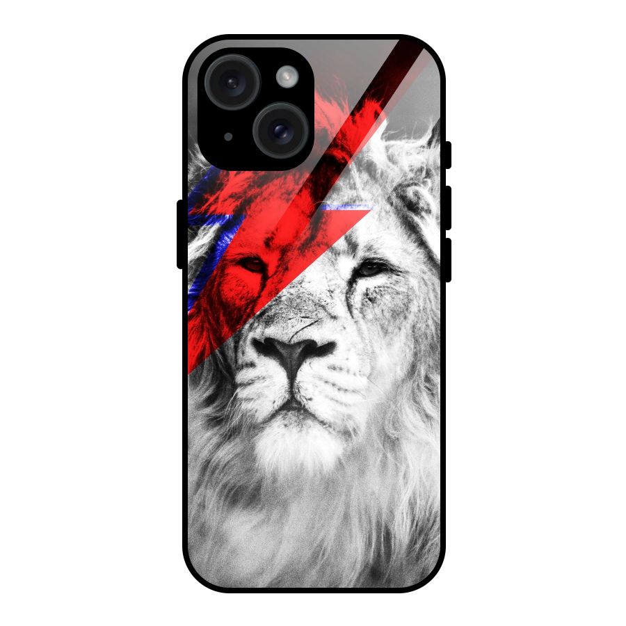 Fearless Lion Glass Back Case for iPhone 15