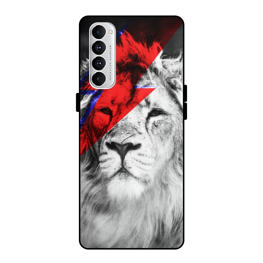 Fearless Lion Metal Back Case for Oppo Reno4 Pro