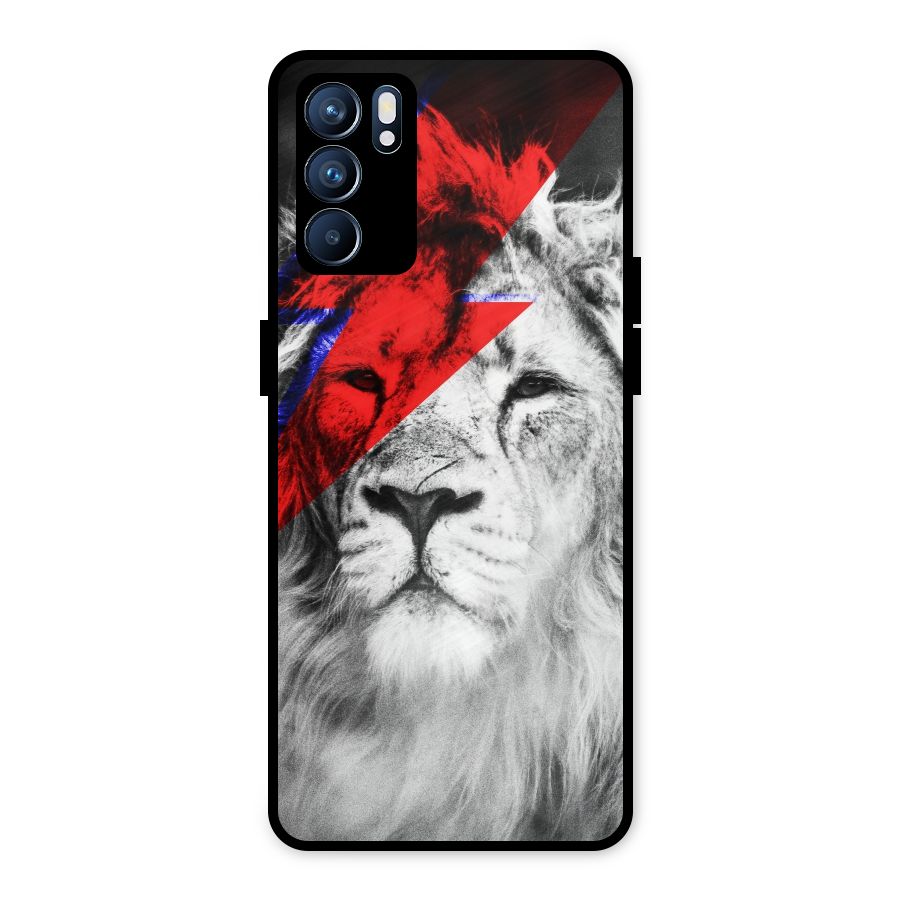 Fearless Lion Metal Back Case for Oppo Reno6 5G
