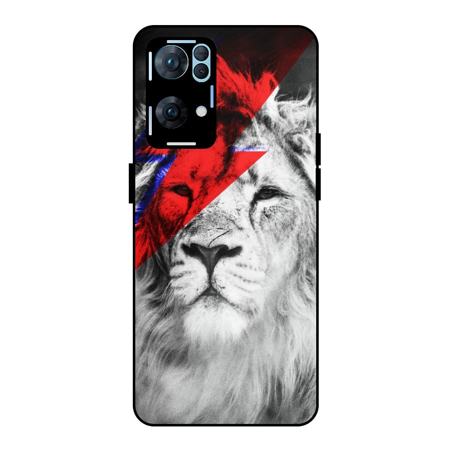 Fearless Lion Metal Back Case for Oppo Reno7 Pro 5G