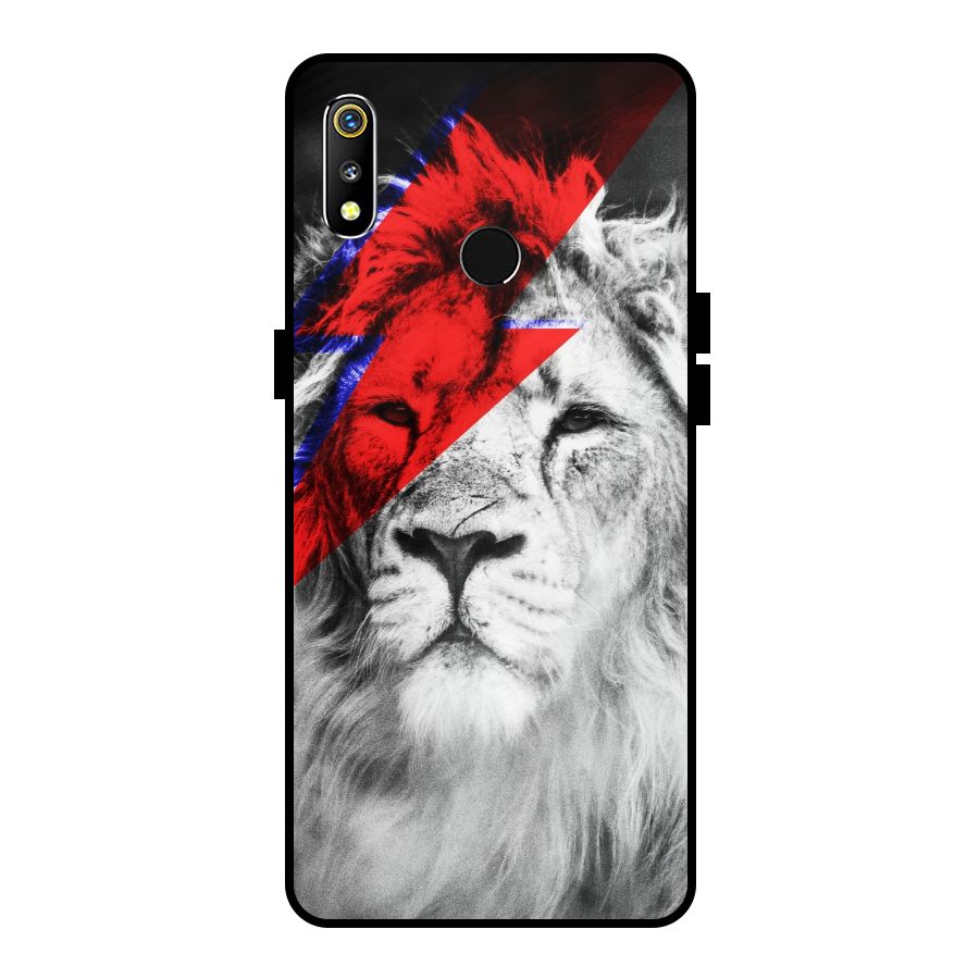 Fearless Lion Metal Back Case for Realme 3i