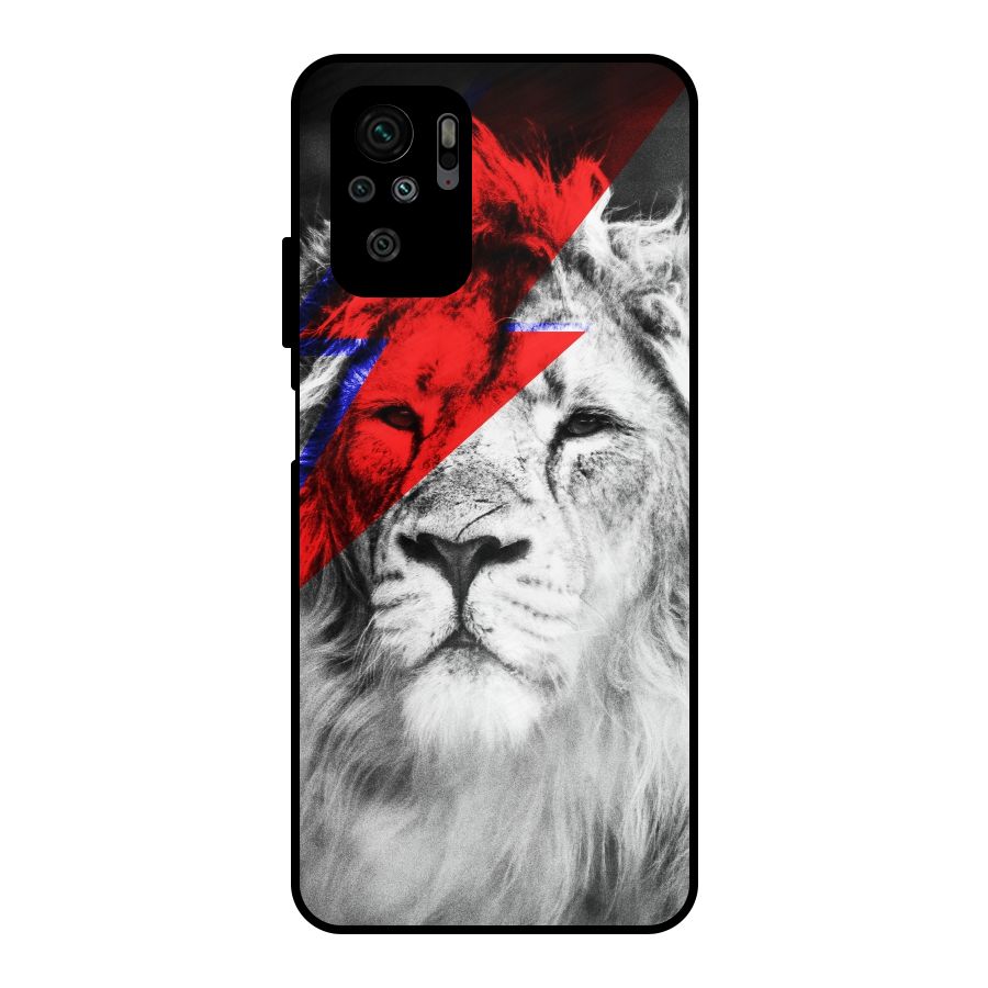 Fearless Lion Metal Back Case for Redmi Note 10S
