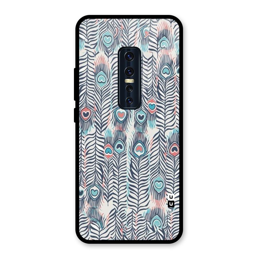 Feather Art Glass Back Case for Vivo V17 Pro