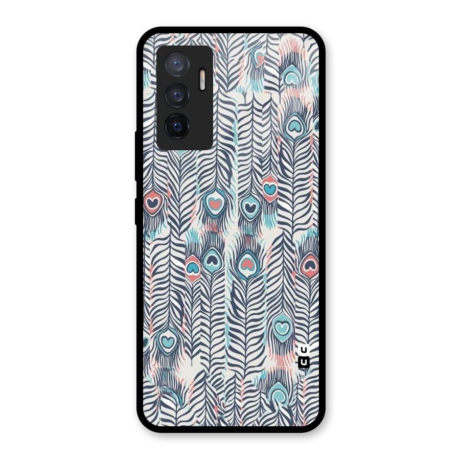 Feather Art Glass Back Case for Vivo V23e