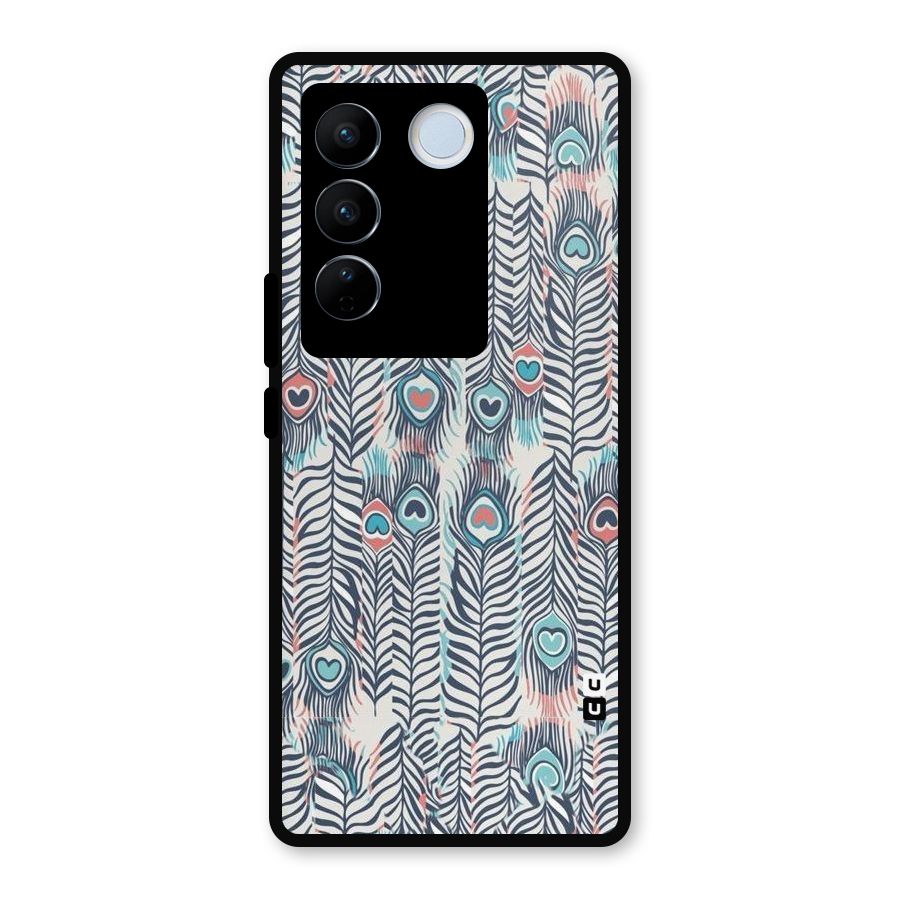 Feather Art Metal Back Case for Vivo V27 Pro