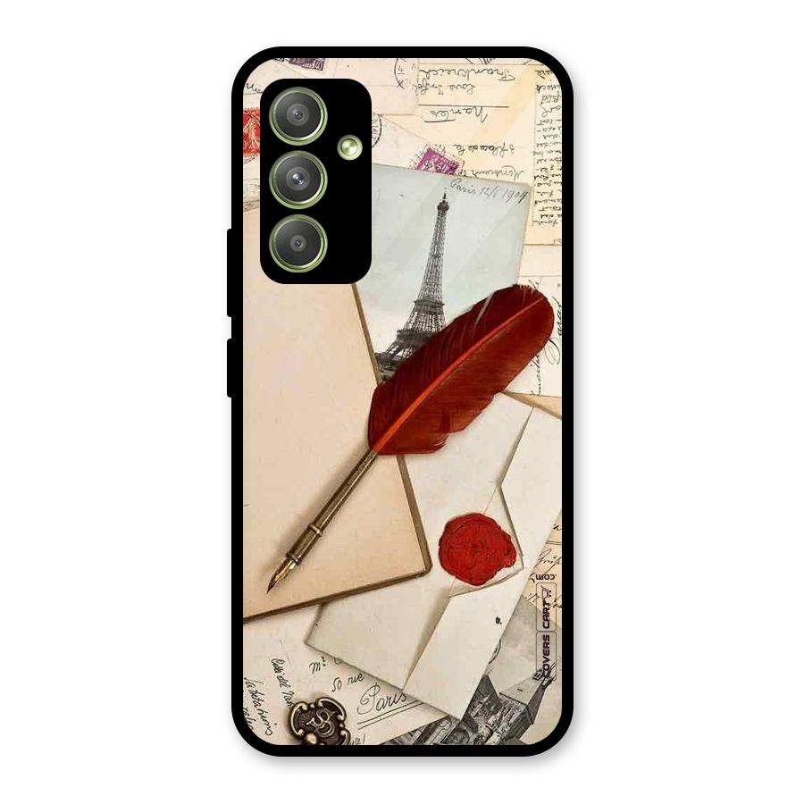 Feather Beauty Glass Back Case for Galaxy A54