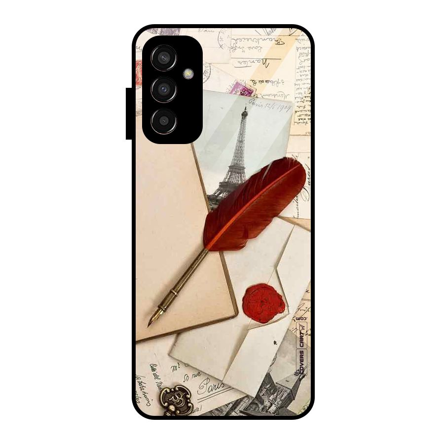 Feather Beauty Glass Back Case for Galaxy F13
