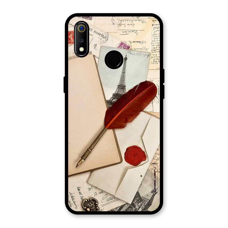 Feather Beauty Glass Back Case for Realme 3i