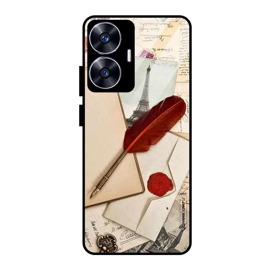 Feather Beauty Glass Back Case for Realme Narzo N55