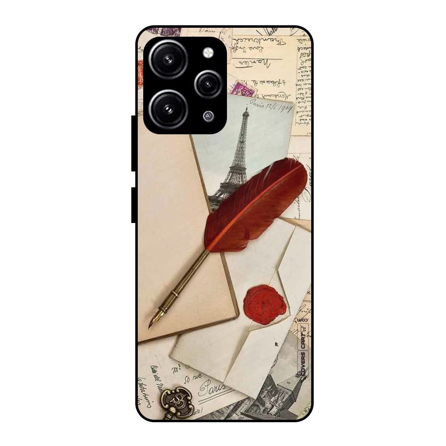 Feather Beauty Glass Back Case for Redmi 12 4G