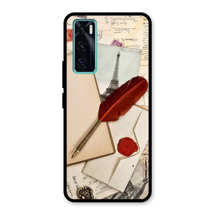 Feather Beauty Glass Back Case for Vivo V20 SE
