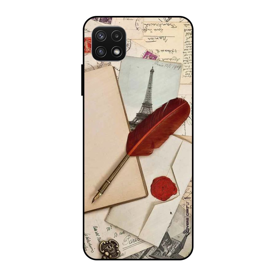Feather Beauty Metal Back Case for Galaxy A22 5G