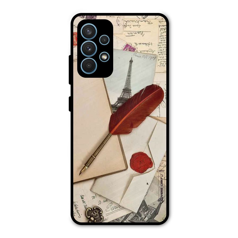Feather Beauty Metal Back Case for Galaxy A32