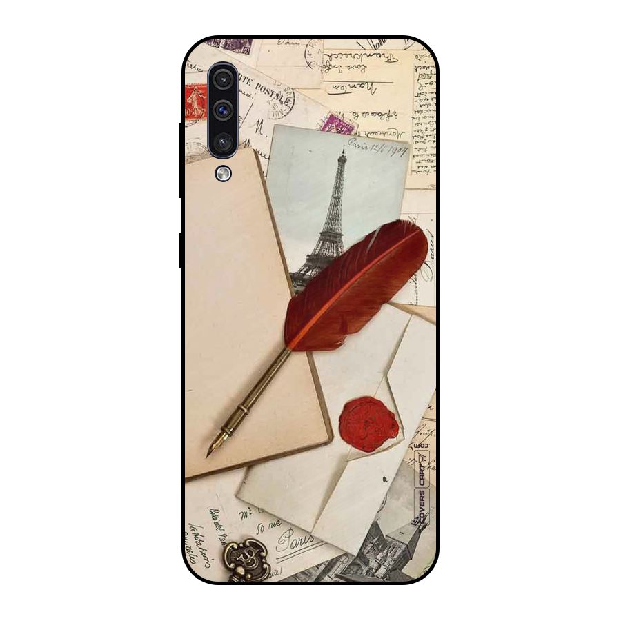 Feather Beauty Metal Back Case for Galaxy A50s