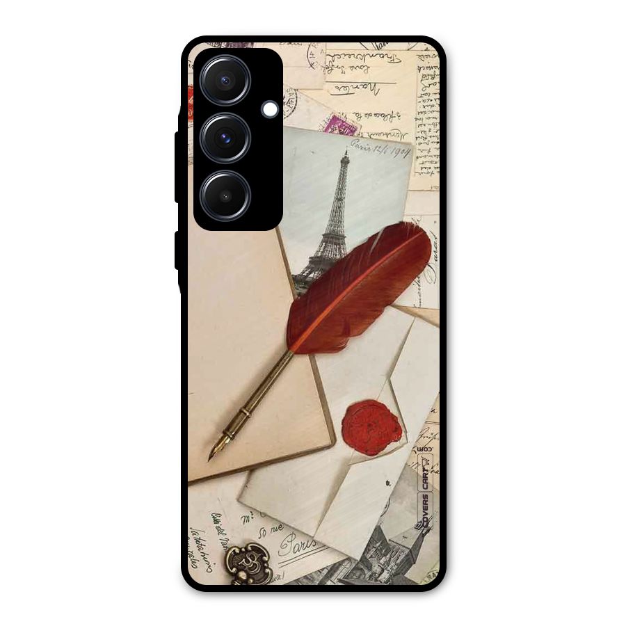 Feather Beauty Metal Back Case for Galaxy A55