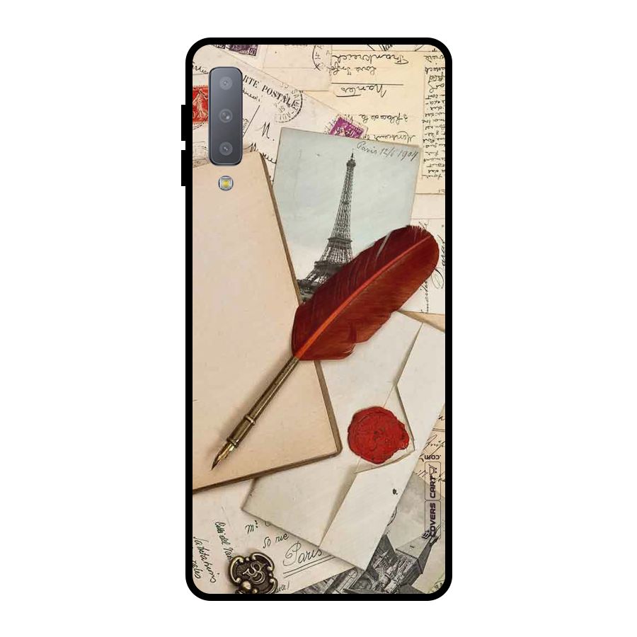 Feather Beauty Metal Back Case for Galaxy A7 (2018)
