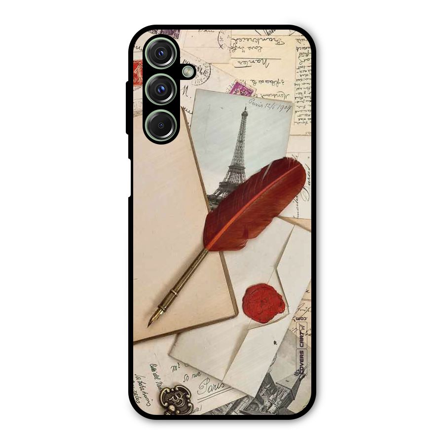 Feather Beauty Metal Back Case for Galaxy F34
