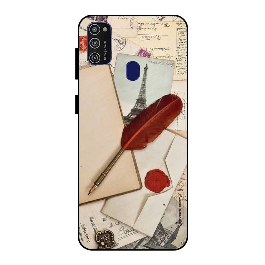 Feather Beauty Metal Back Case for Galaxy M21