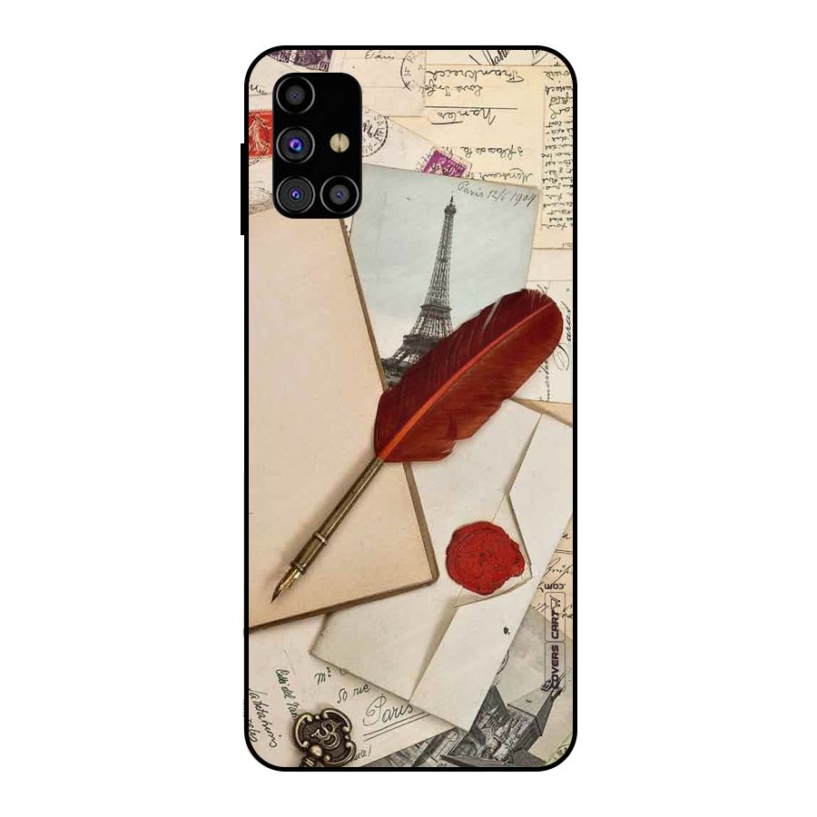 Feather Beauty Metal Back Case for Galaxy M31s