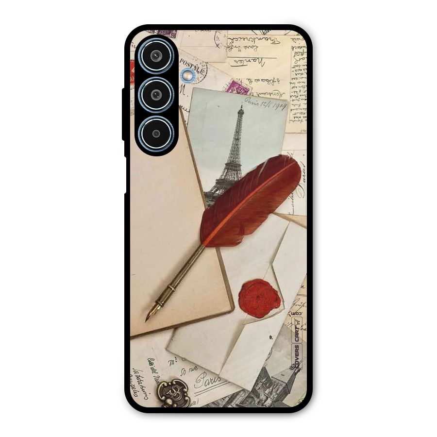 Feather Beauty Metal Back Case for Galaxy M35