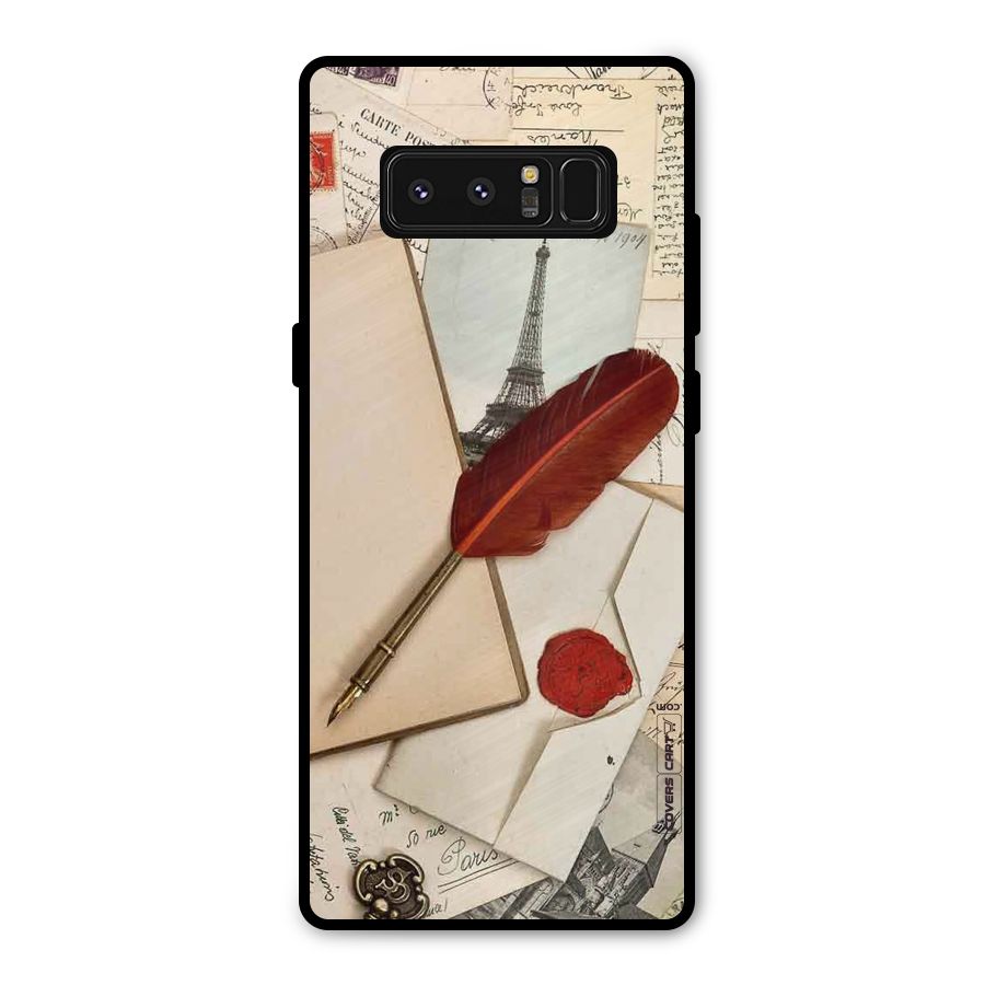 Feather Beauty Metal Back Case for Galaxy Note 8
