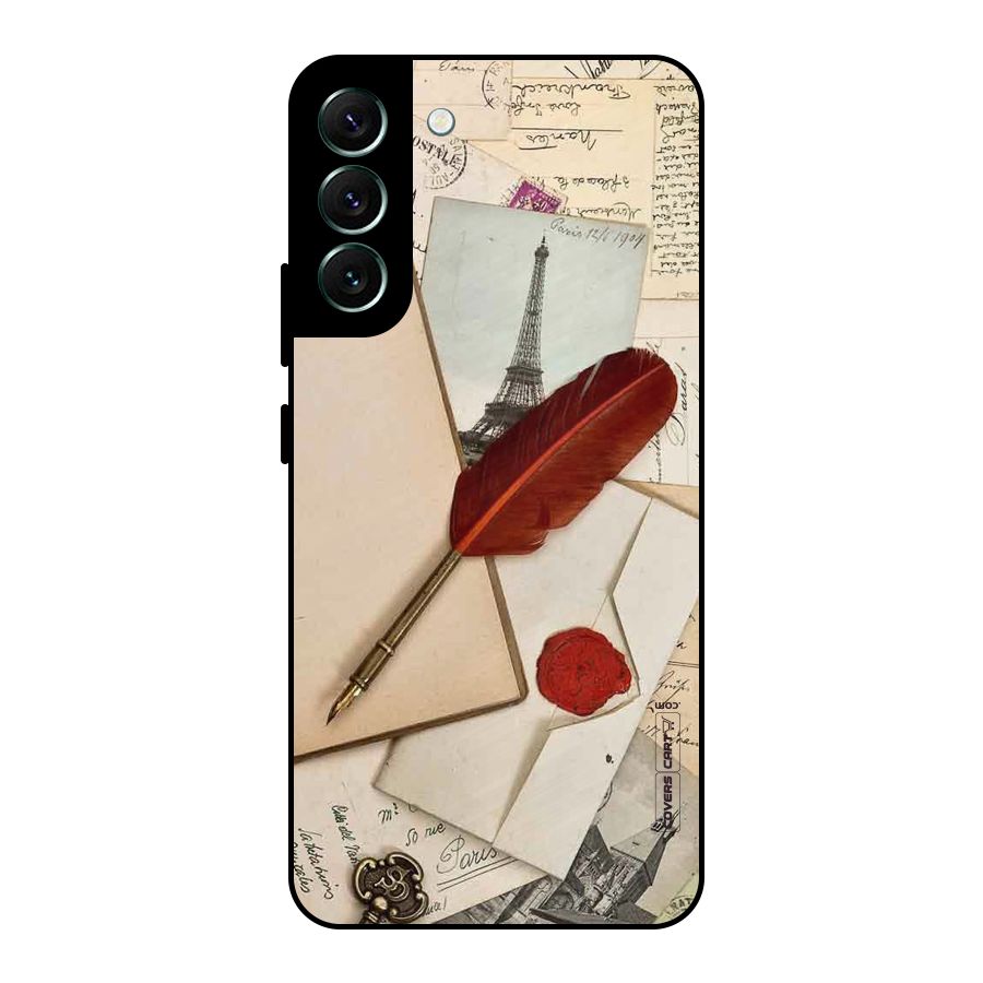 Feather Beauty Metal Back Case for Galaxy S22 Plus 5G