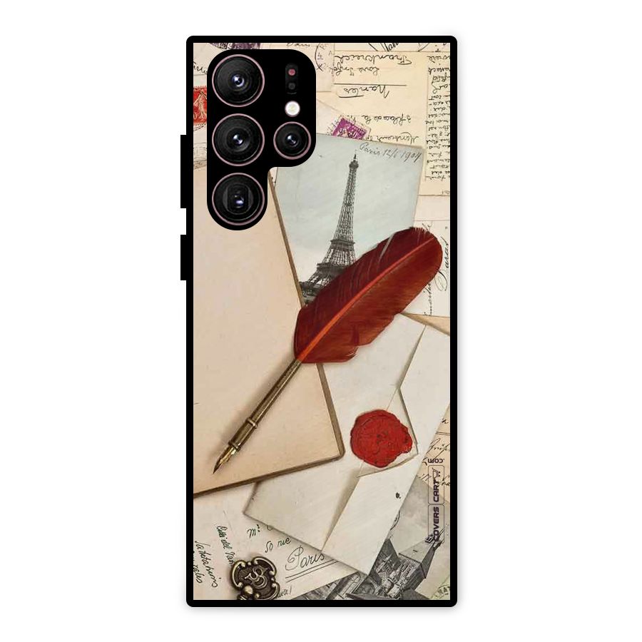 Feather Beauty Metal Back Case for Galaxy S22 Ultra 5G