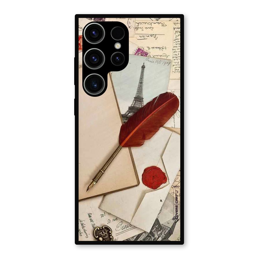 Feather Beauty Metal Back Case for Galaxy S23 Ultra