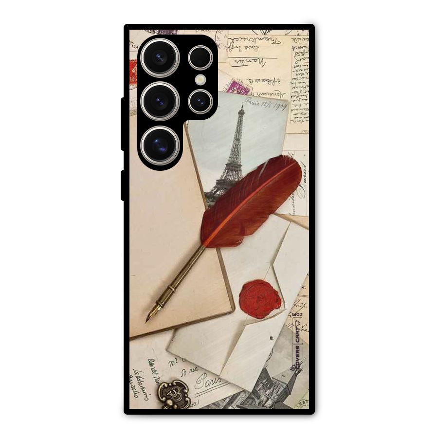 Feather Beauty Metal Back Case for Galaxy S24 Ultra