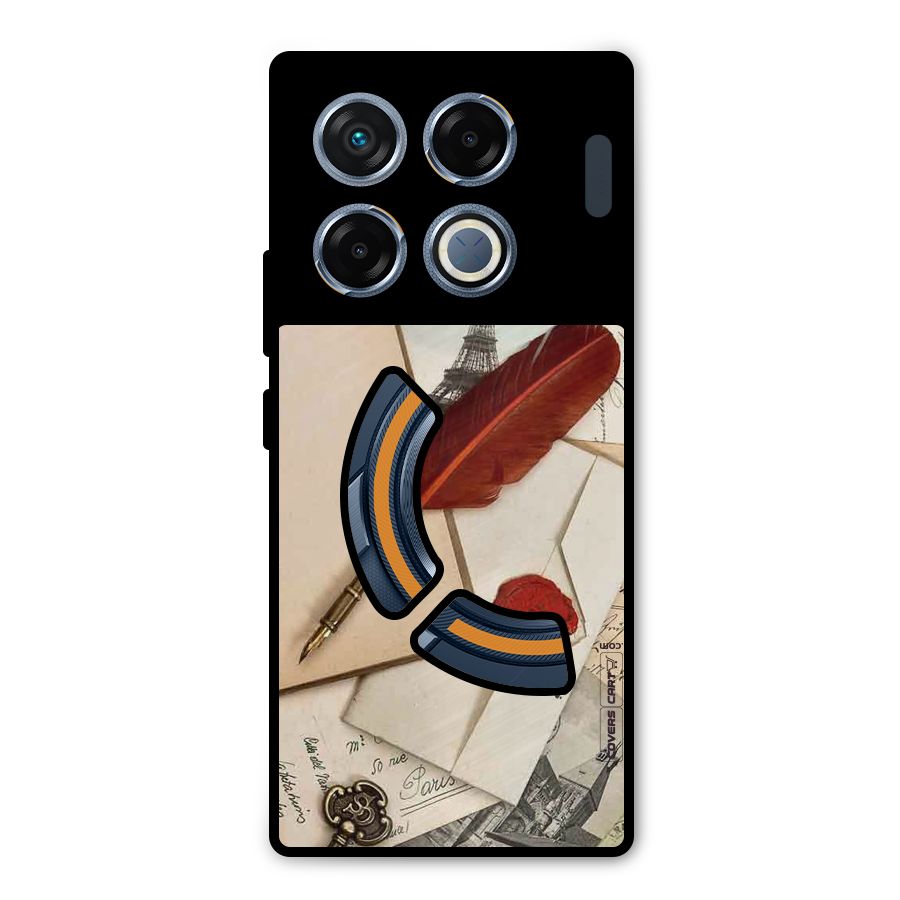 Feather Beauty Metal Back Case for Infinix GT 20 Pro