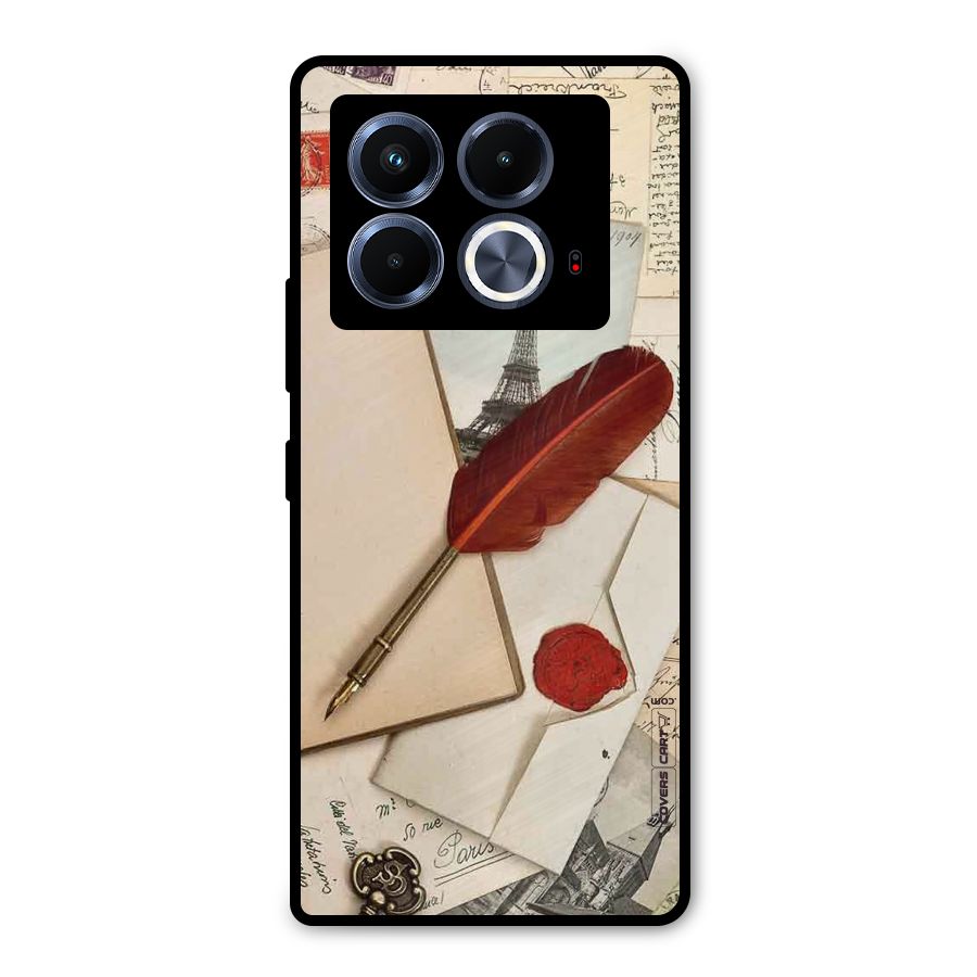 Feather Beauty Metal Back Case for Infinix Note 40 5G