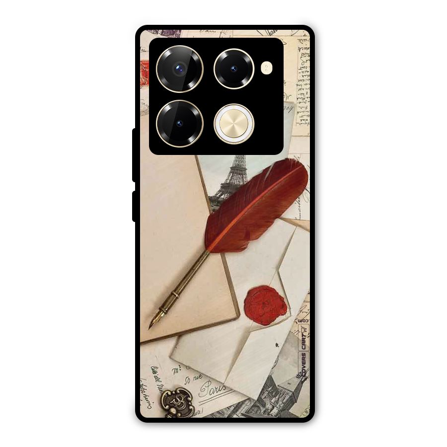 Feather Beauty Metal Back Case for Infinix Note 40 Pro Plus
