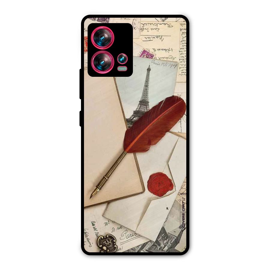 Feather Beauty Metal Back Case for Motorola Edge 30 Fusion