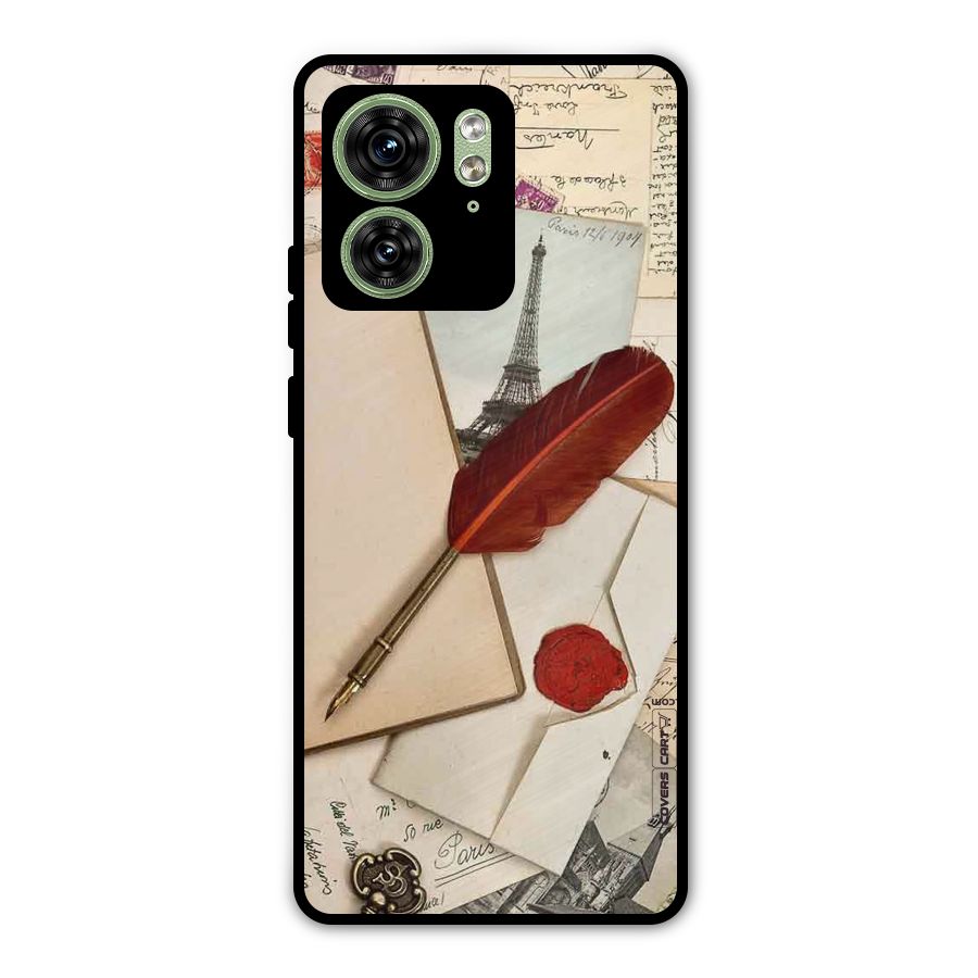Feather Beauty Metal Back Case for Motorola Edge 40 5G