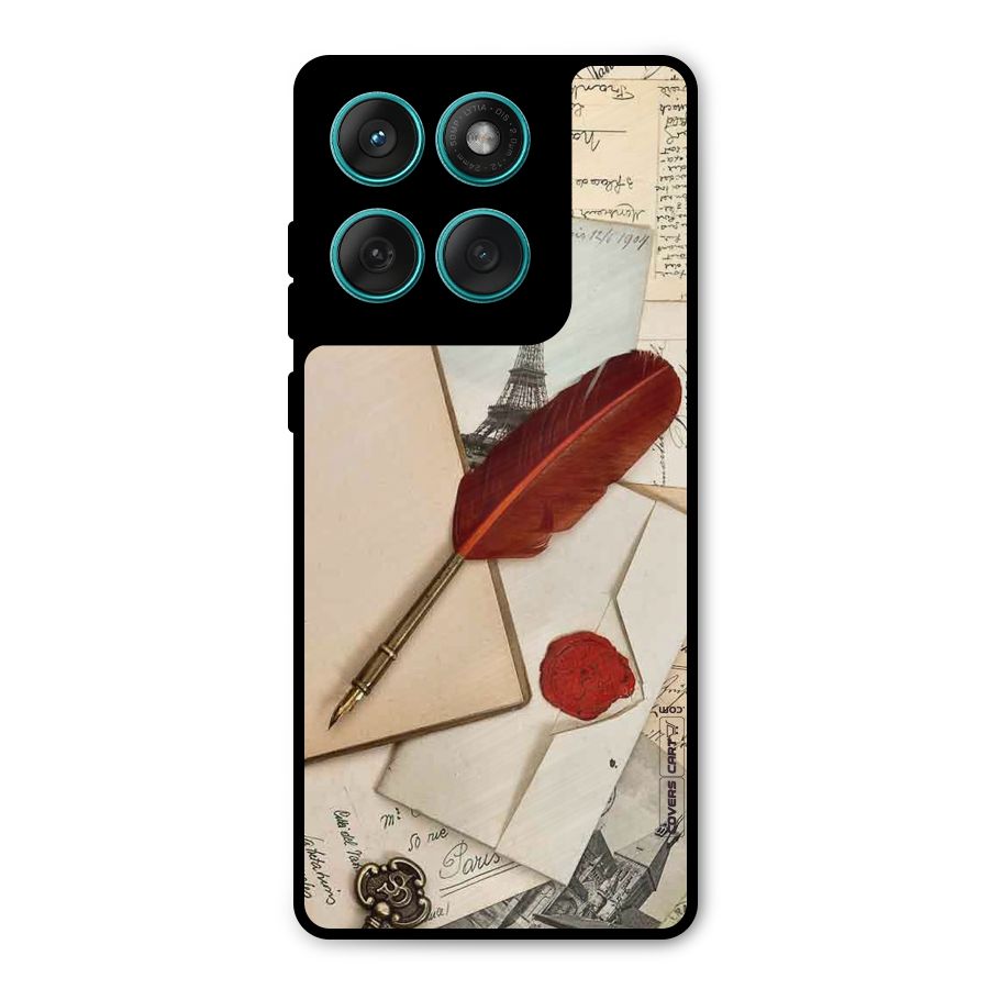 Feather Beauty Metal Back Case for Motorola Edge 60 Fusion