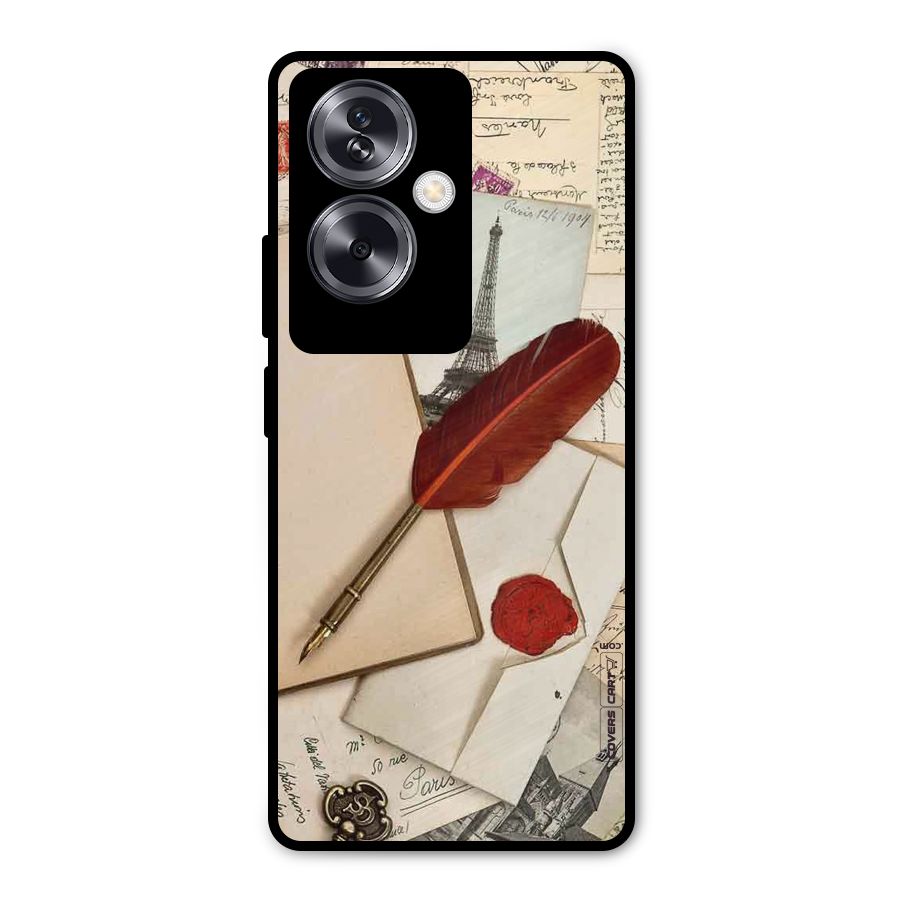 Feather Beauty Metal Back Case for Oppo A79 5G