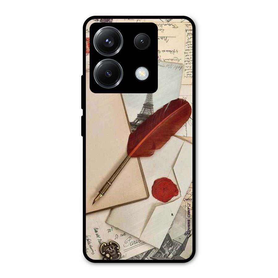 Feather Beauty Metal Back Case for Poco X6