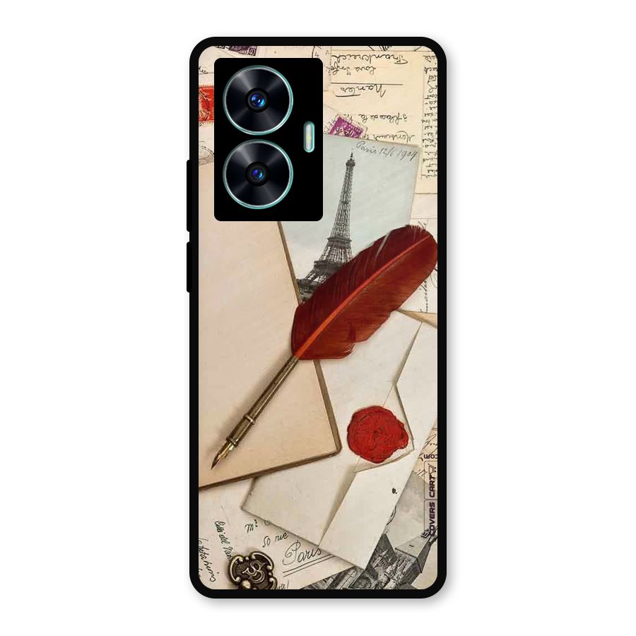 Feather Beauty Metal Back Case for Realme Narzo N55