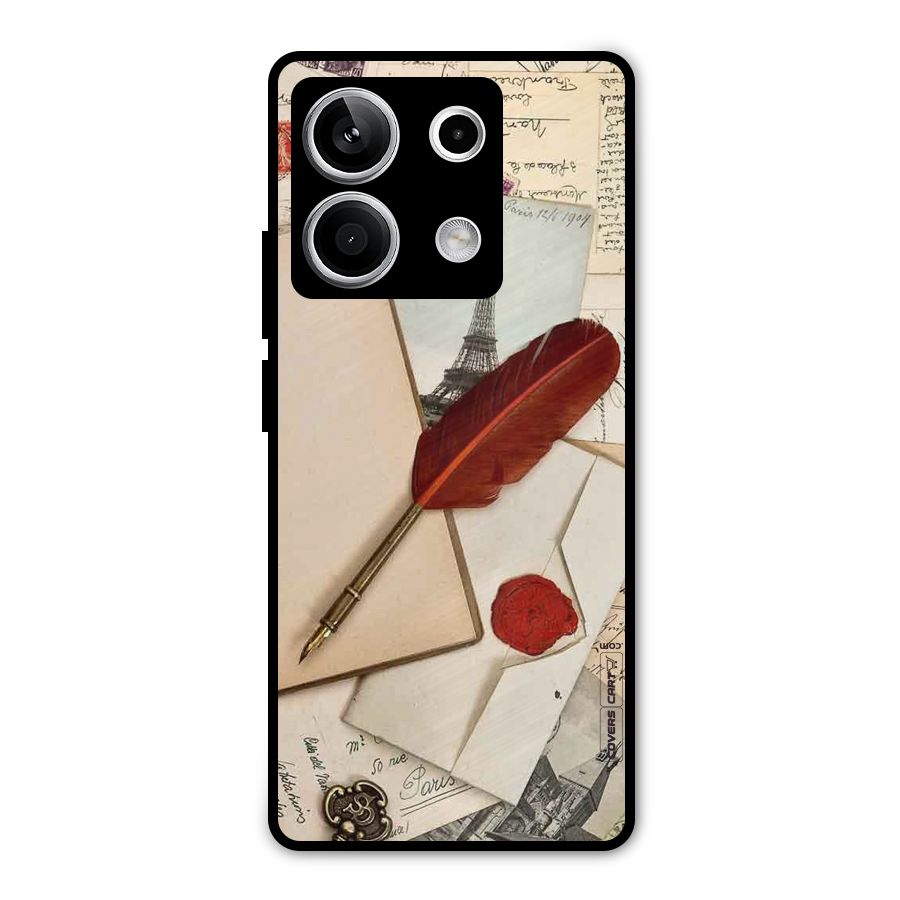 Feather Beauty Metal Back Case for Redmi Note 13 5G