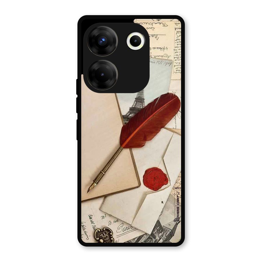 Feather Beauty Metal Back Case for Tecno Camon 20 Pro