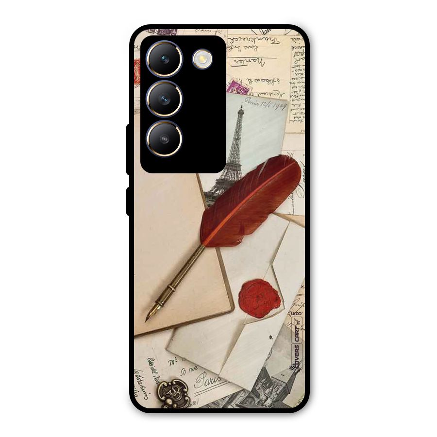 Feather Beauty Metal Back Case for Vivo T3 5G
