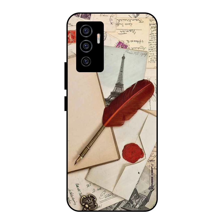 Feather Beauty Metal Back Case for Vivo V23e