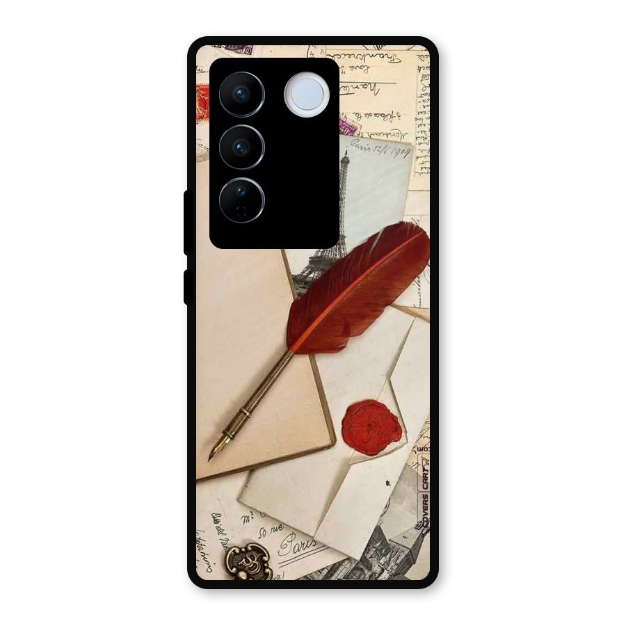 Feather Beauty Metal Back Case for Vivo V27