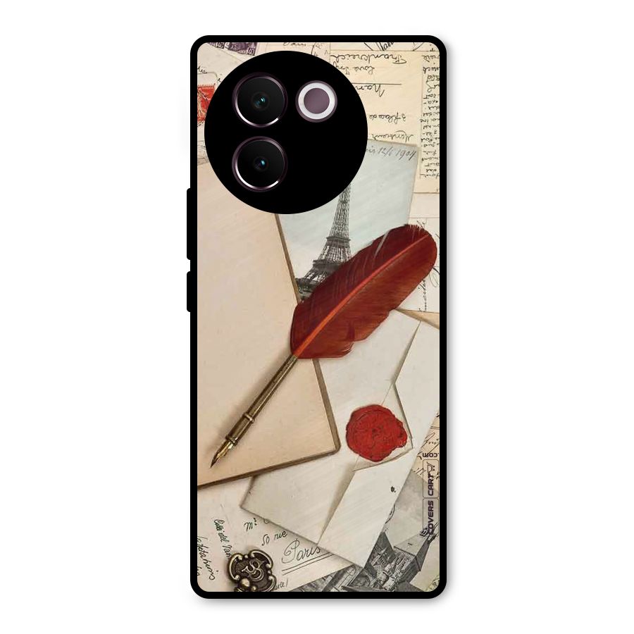 Feather Beauty Metal Back Case for Vivo V30e