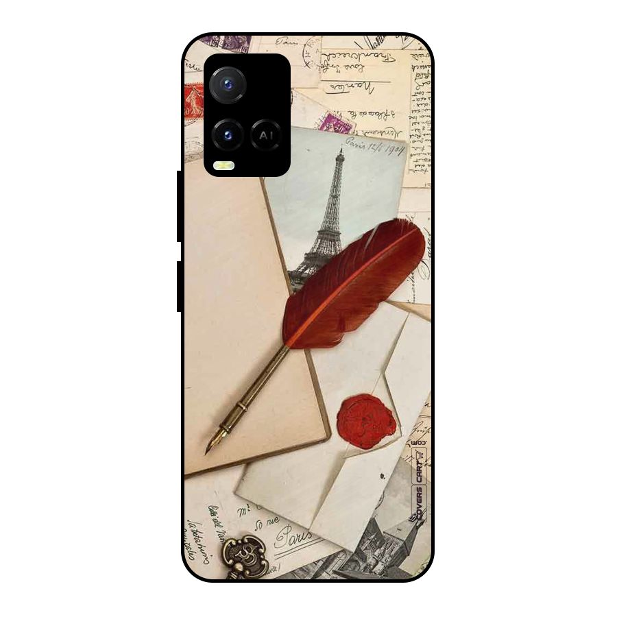 Feather Beauty Metal Back Case for Vivo Y21A