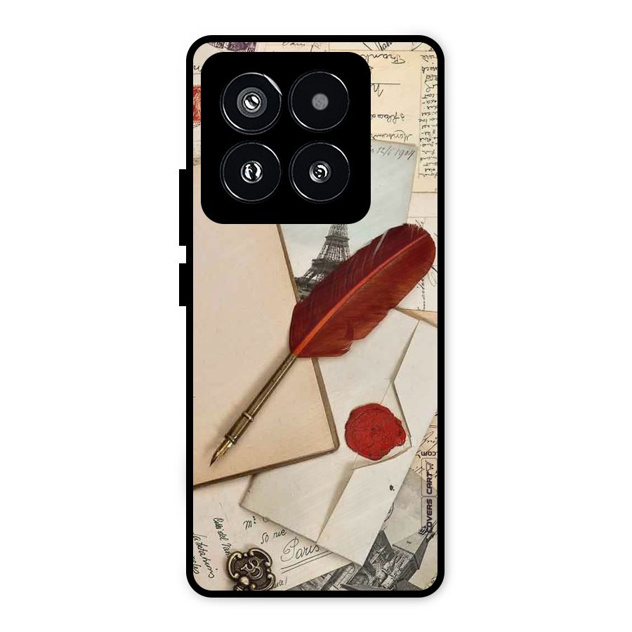 Feather Beauty Metal Back Case for Xiaomi 14 Pro