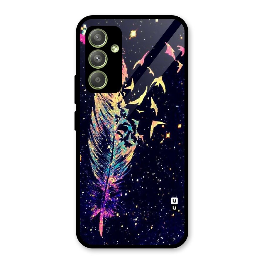 Feather Bird Fly Glass Back Case for Galaxy A54
