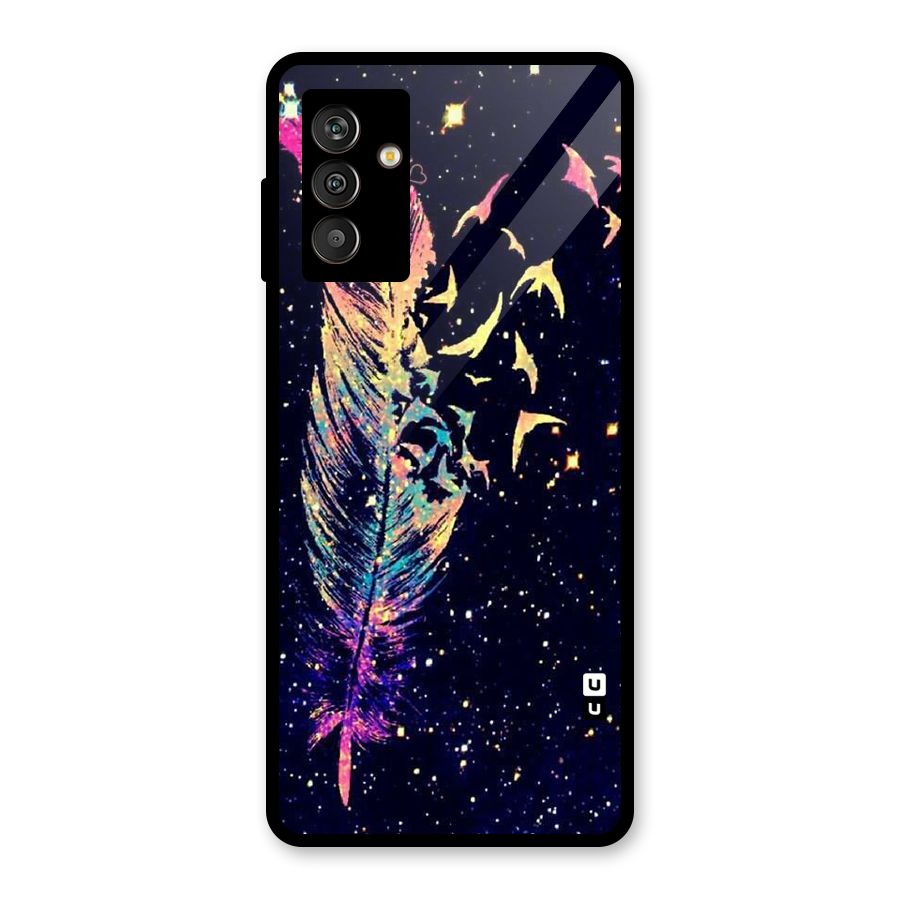 Feather Bird Fly Glass Back Case for Galaxy M13