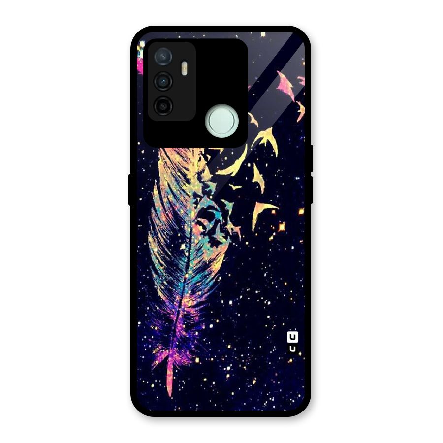Feather Bird Fly Glass Back Case for Oppo A53